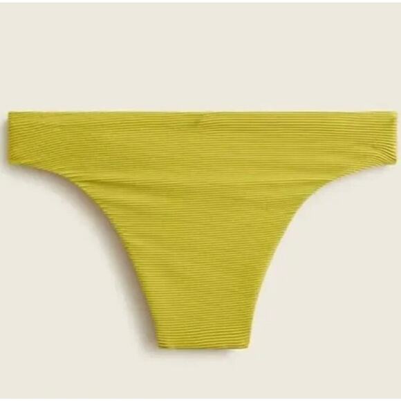 J. Crew Green Ribbed High Rise Cheeky Bikini Bottom Size XS - Picture 1 of 7